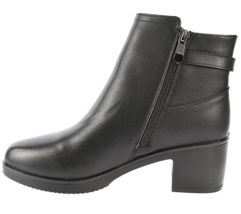 Ghete casual, dama, FORMAZIONE, 1583-210 negru, piele naturala, cu toc